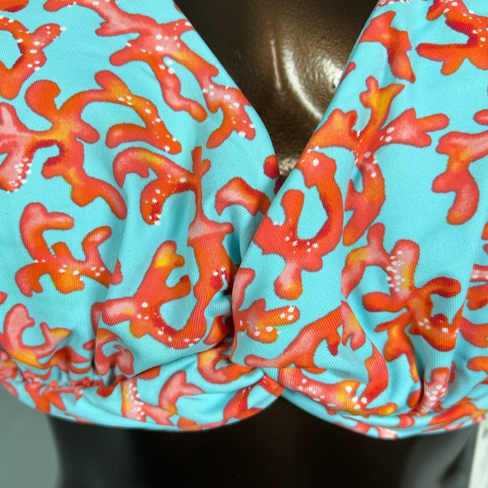 Tommy Bahama Coral Cabana Twist front Underwire Bikini Top -small - New - Picture 3 of 5